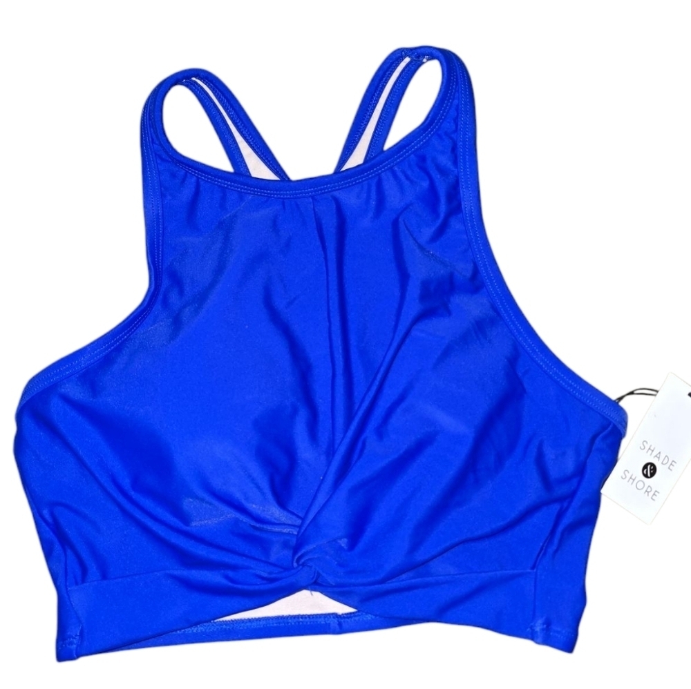 Womens Shade & Shore Women's Blue Racerback Bikini Top, Size Small, NWT!!!